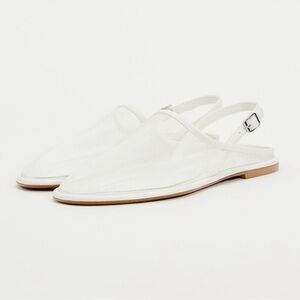 Zara White Slingback Sandals